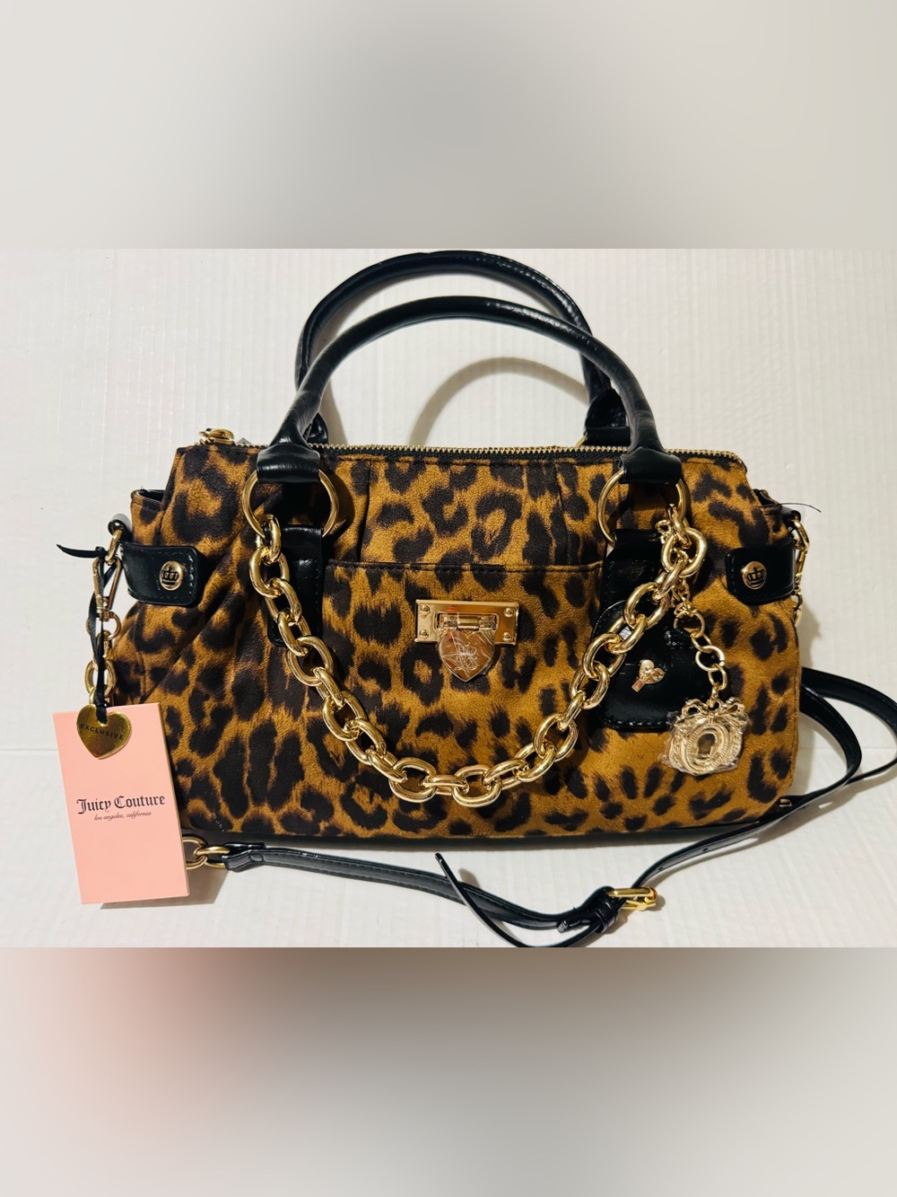 Juicy Couture Natural Leopard Satchel fashionable satchel  BNWT